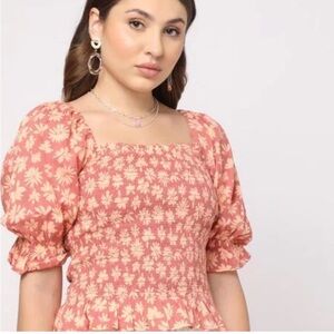 GAP Smocked Peplum Top